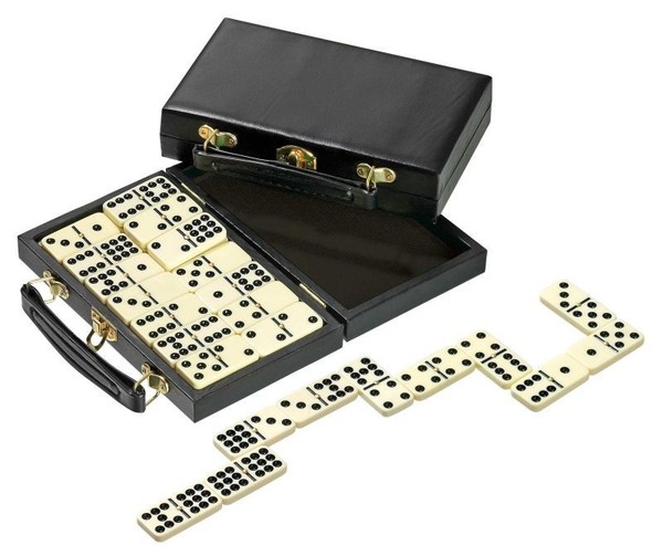Domino Doppel 9 Mit 55 Spielsteinen Im Koffer Gesellschaftsspiel Reise-image