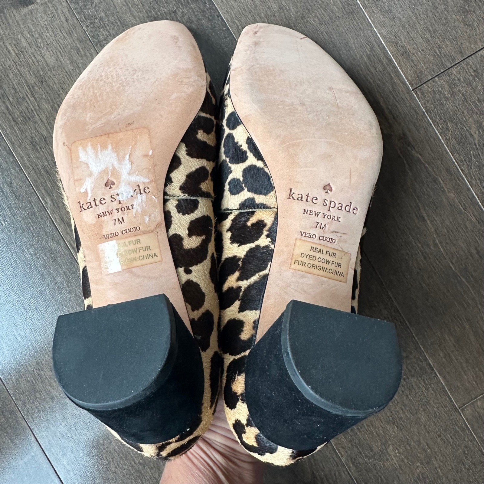 Kate Spade Leopard Print Cow Fur Fall Holidays Classic Block Heel 7M thumbnail 7