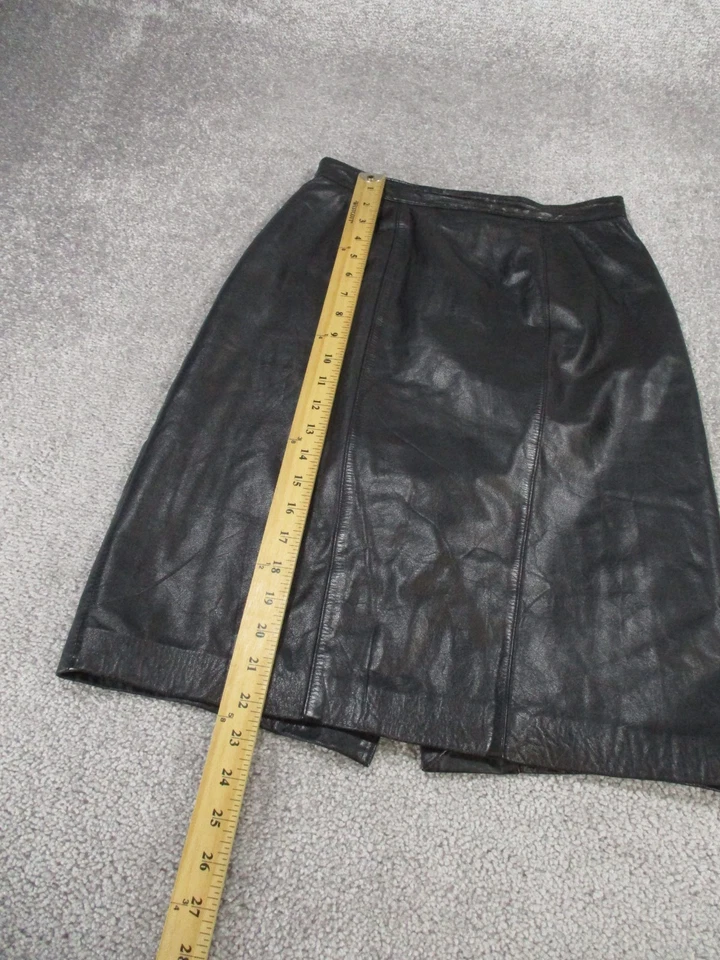 Falda Lord & Taylor para mujer 6 lápiz de cuero negro Foto 2 de 4