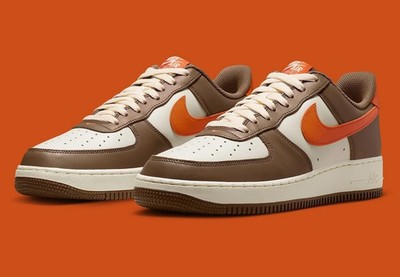 Air Force 1 '07 Men Sz 10.5 Mosswood Brown/Campfire Orange IO7545-221 Fast Ship