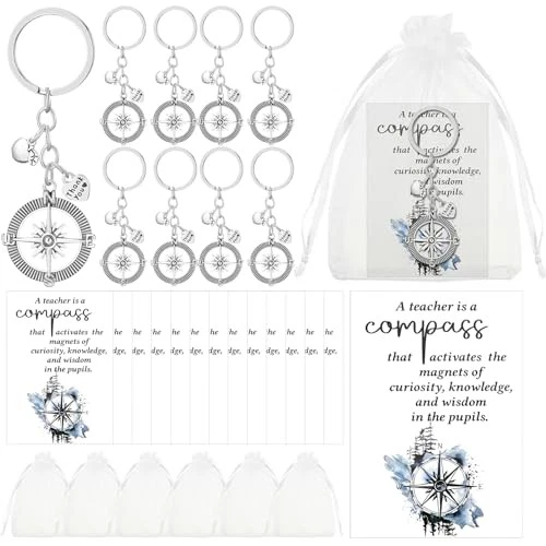 Brújula Maestro Llaveros - Llaveros Apreciación Maestro con Gracias 30 Foto 2 de 4