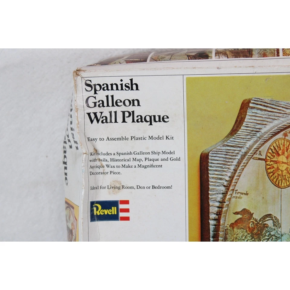 Kit Modelo Placa Pared Galeón Español Revell Vintage 13"x18" Caja Abierta Foto 2 de 4
