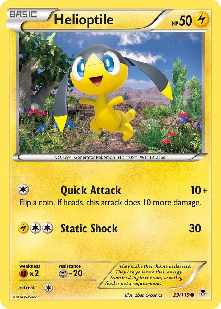 Helioptile 29 #29/119 Xy - Phantom Forces Common Pokemon TCG MP