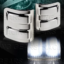 MIRROR CHROME SIDE MIRROR WHITE LED TURN SIGNAL LIGHTS FIT 08-16 FORD SUPER DUTY