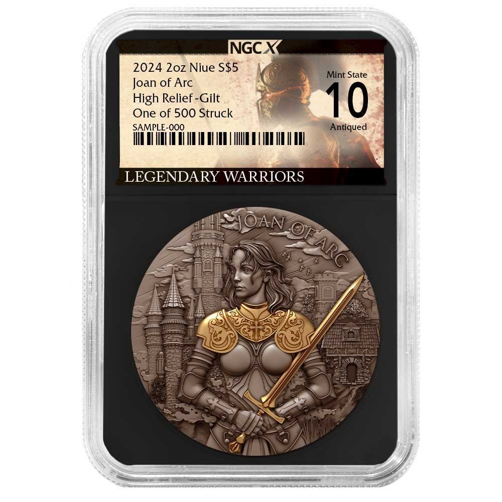 2024 Joan of Arc 2 oz High Relief Silver Antiqued & Gold 2024 Joan of Arc 2 oz High Relief Silver Antiqued & Gold