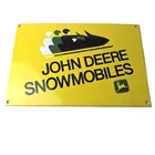 Vintage John Deere Sign - Snowmobiles Can Gas Pump Porcelain Sign