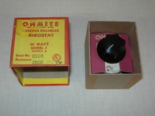 NOS Ohmite Model J 2500 Ohm (2.5K) 50-Watt Series A Rheostat, Stock No. 0328