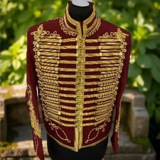 Men's Napoleonic Hussar Uniform Miltary Style Tunic Pelisse Jimmi Hendrix Jacket