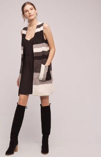 Chaleco Anthropologie Elevenses Ranche Rayas Talla Mediana Multicolor Nueva Etiqueta $188 - Imagen 1 de 5