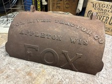 Antikes gusseisernes Fox River Tractor Co Appleton Wisconsin Türabdeckschild Schild