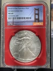 2014(S) NGC Silver Eagle S$1 MS69 Struck at San Francisco -RED CORE SF ASE LABEL