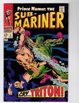 SUB MARINER #2 8.0 HIGH GRADE 1968 OFF-WHITE PAGES
