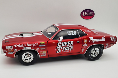 1970 PLYMOUTH HEMI CUDA 1:18 SUPER STOCK MAGAZINE TRITAK & MORGAN