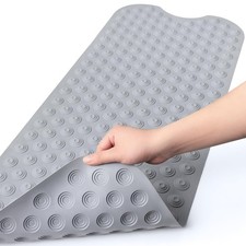 Bligli Bathtub Mat Non-Slip Without Suction 39" x 16" Rectangular , Gray
