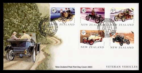 DR WHO 2003 NEW ZEALAND FDC CLASSIC CAR COMBO $2 M79693