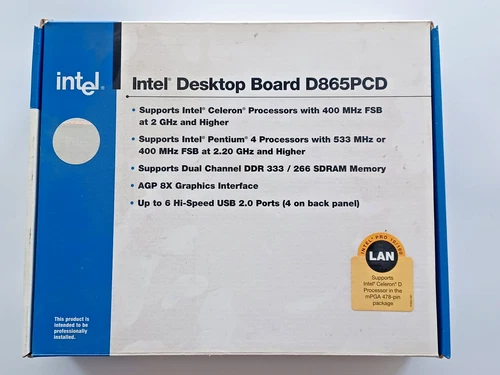 Intel D865PCD Socket 478 (BOXD865PCDL) Motherboard with IO backplate