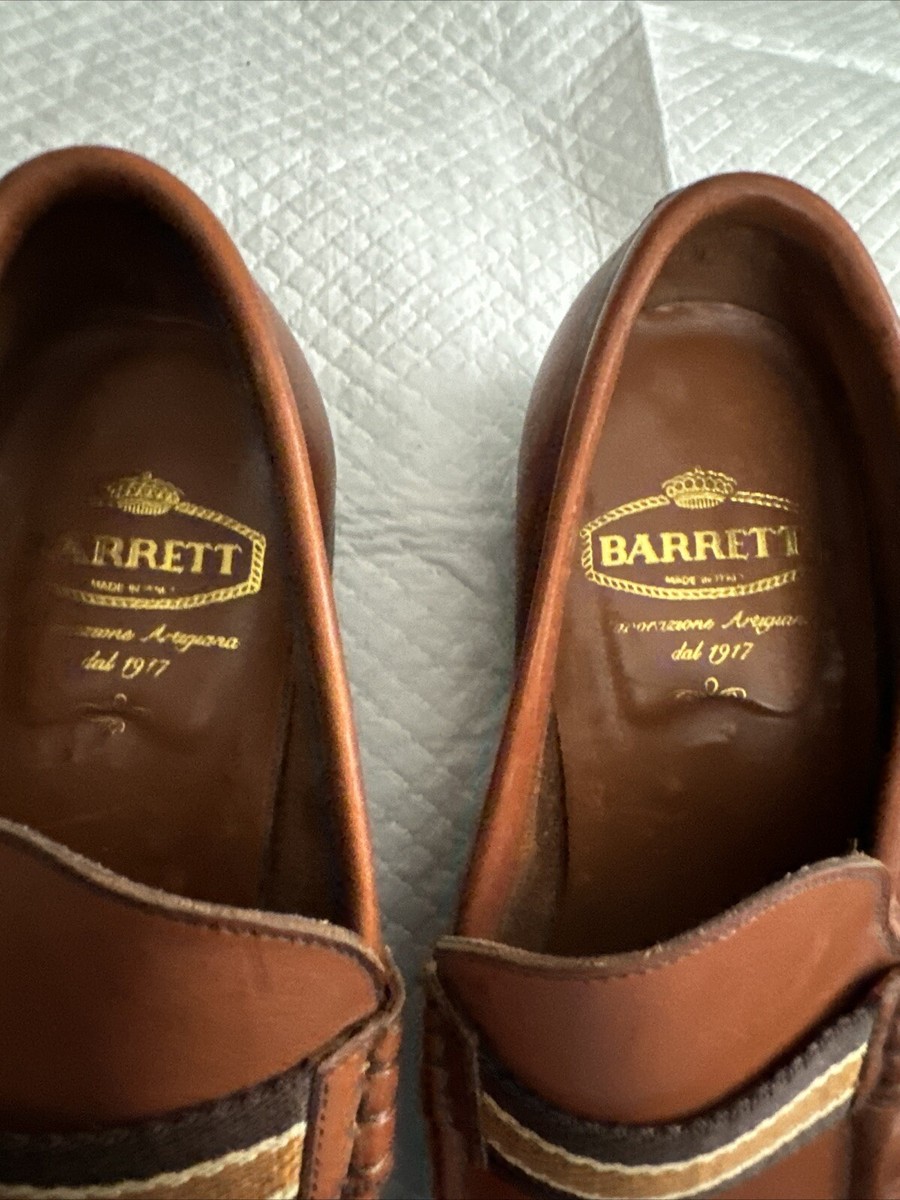 BARRETT Size 9.5 Tan Brown Leather Monk Strap Loafers Barrett Camel Tan Leather Loafer Shoes Italy Shoes 9.5 Made  main image 4