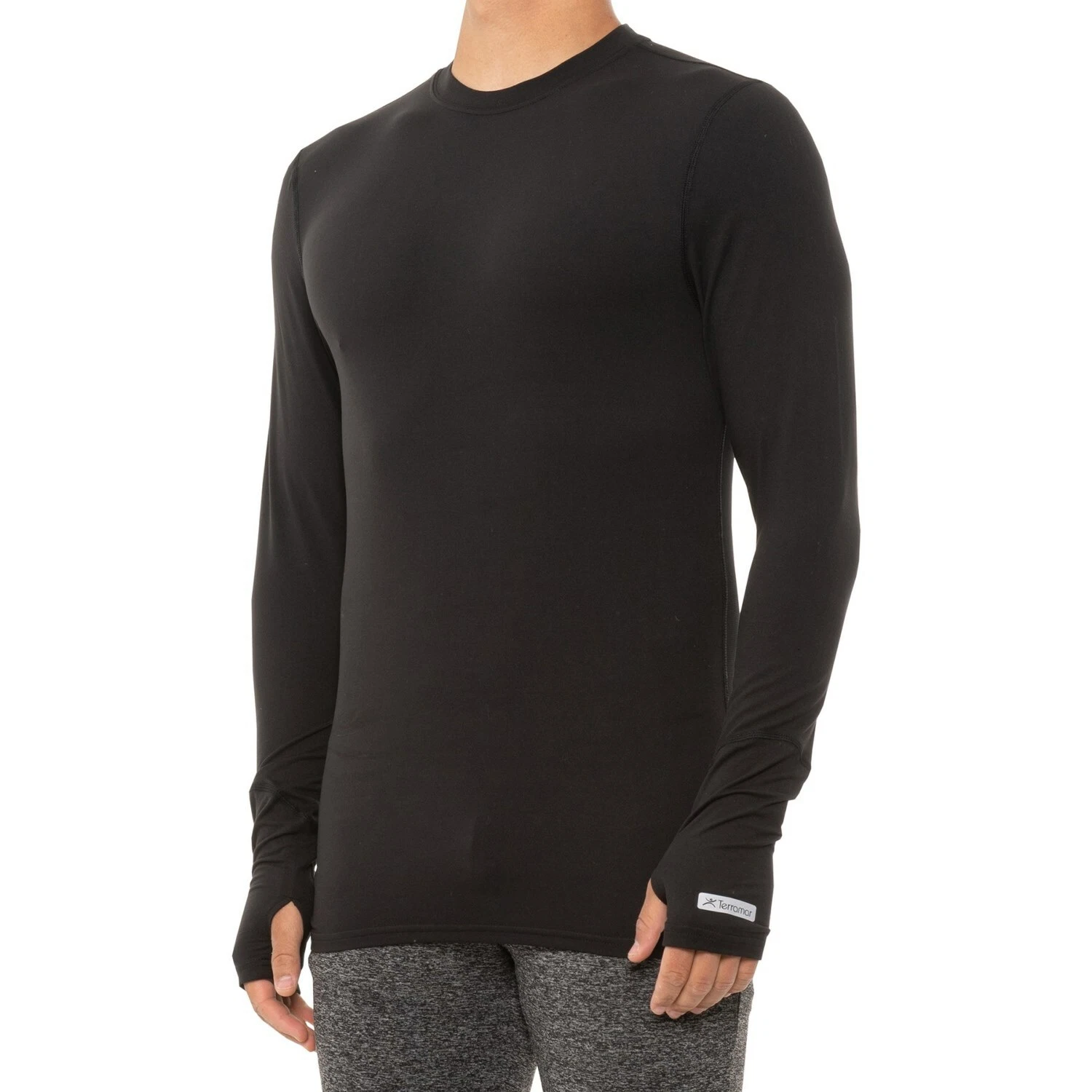 NWT Terramar men's Black Thermolator 2.0 midweight base layer Shirt size SMALL