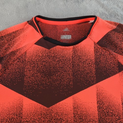 Adidas Shirt Youth Large Red Black Climalite Graphic Soccer Training Jersey Kids - Picture 4 of 11