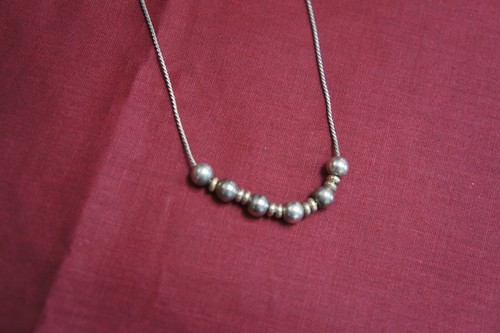 Vintage NAPIER delicate silver plate 8" necklace chain & beads - Picture 3 of 4
