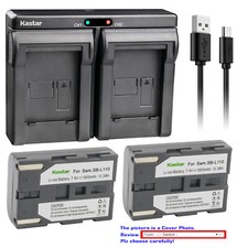 Kastar Battery Dual USB Charger for Samsung SB-L110  VP-D7L VP-D80 Camcorder