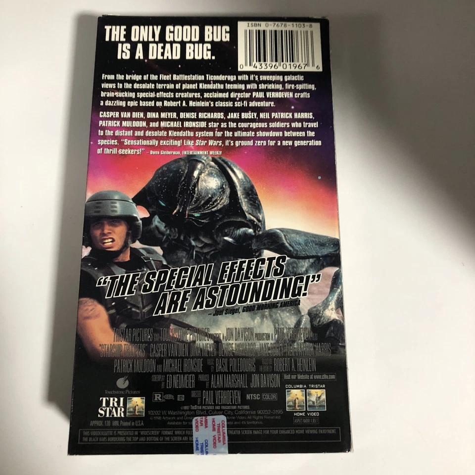 Starship Troopers Widescreen VHS 1998 TRISTAR - Image 2 of 3