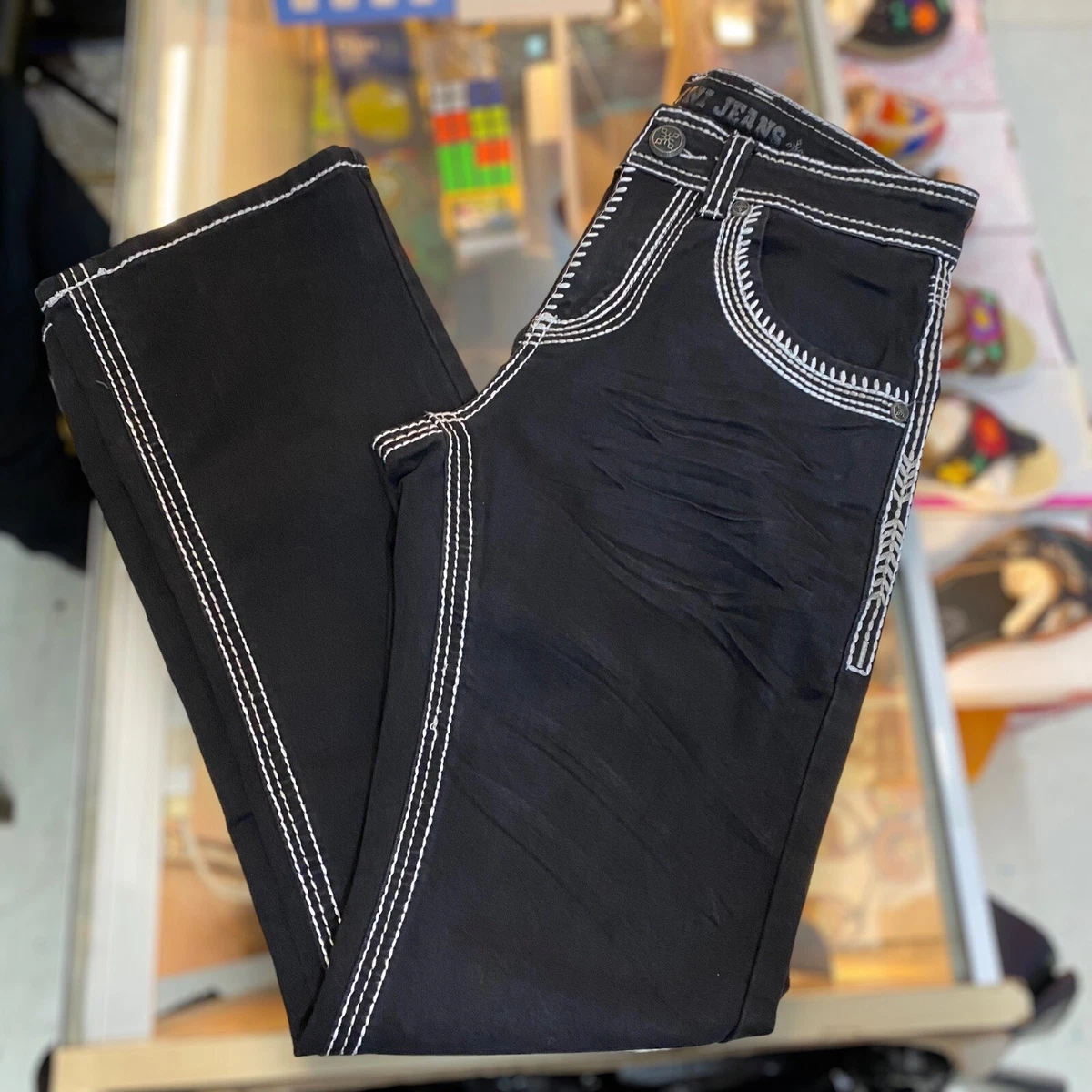 Men s Slim Boot Cut Black Jeans. Pantalon Vaquero De Hombre Corte De Bota