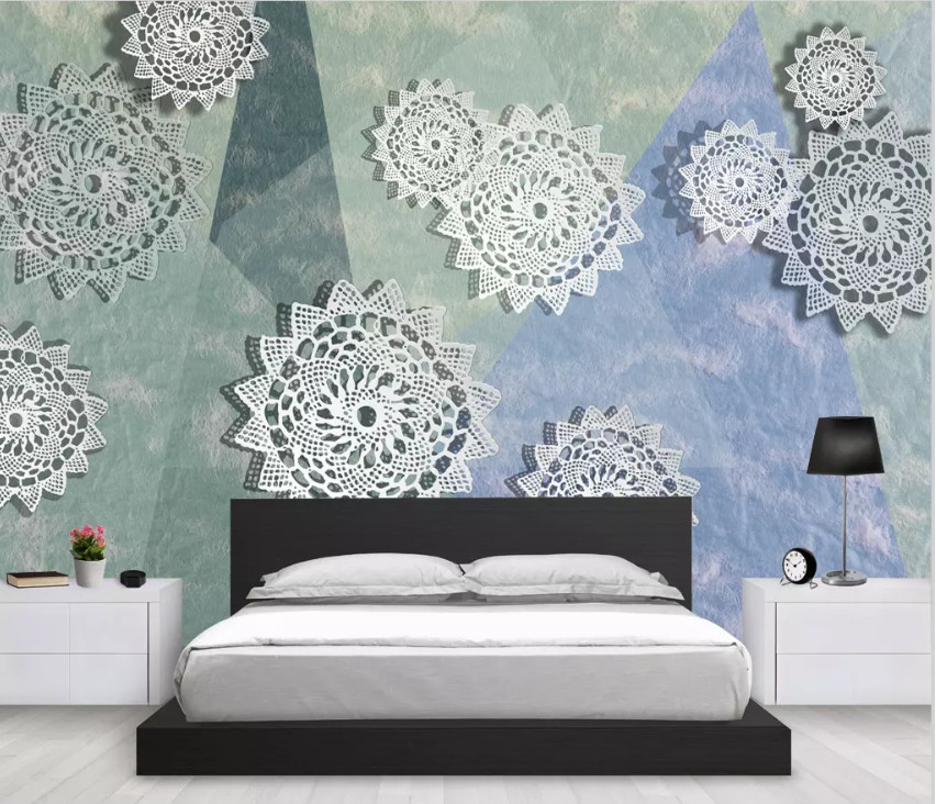 3D White Petals 10735NA Wallpaper Wall Mural Removable Self-adhesive Fay
