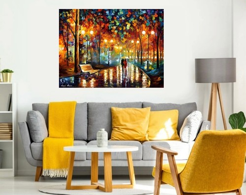 Leonid Afremov Rains Rustle II Colourful Canvas Living Room Home Wall Art Print - Picture 2 of 7
