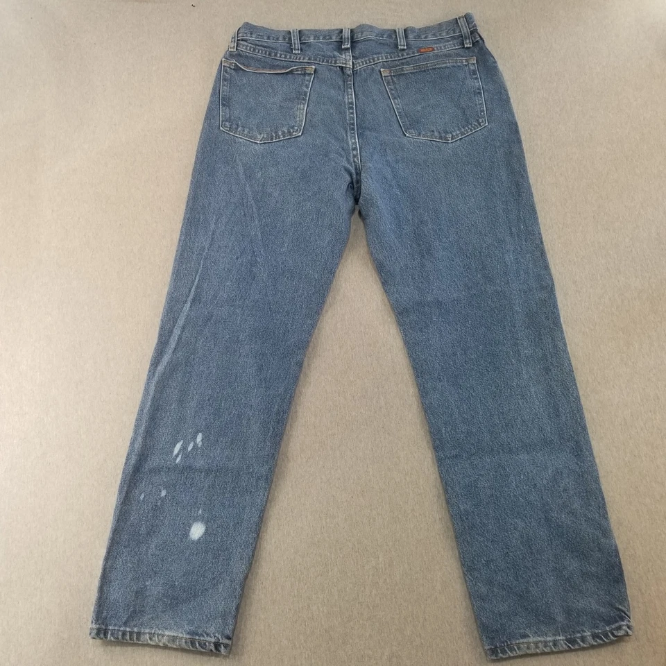 Rustler Jeans Men's Sz 36x32 VTG 100% Cotton Blue Med Wash High Quality Durable - image 4 of 4