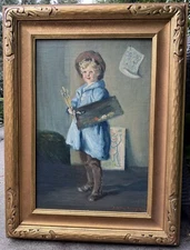 David Anthony Tauszky Original Painting American Art Impressionist Portrait Boy