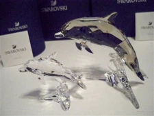 SWAROVSKI MOTHER & BABY DOLPHIN 5043617 & 5043633 BNIB