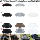 4.5" 7" 9" 10" Motor Wave Windshield Fit For Harley Touring Street Glide 2014-25