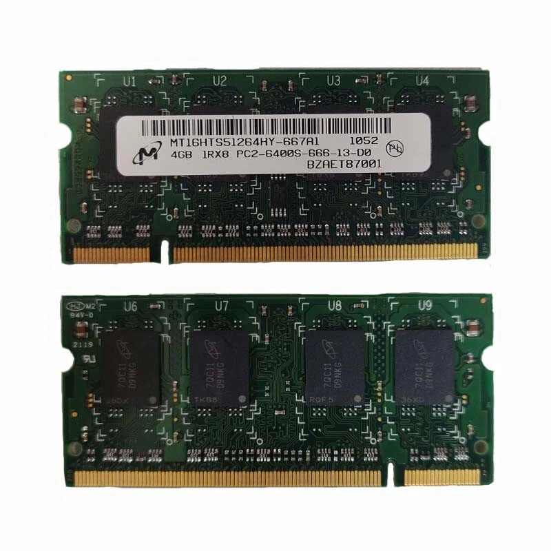 Micron 4GB 1Rx8 PC2-6400 DDR2-800MHz DDR2 200pin SODIMM Laptop Memory - Image 2 of 3