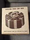 VINTAGE ARRCO REVOLVING POKER CHIP RACK ORIGINAL BOX W/CHIPS & CARDS — photo 1