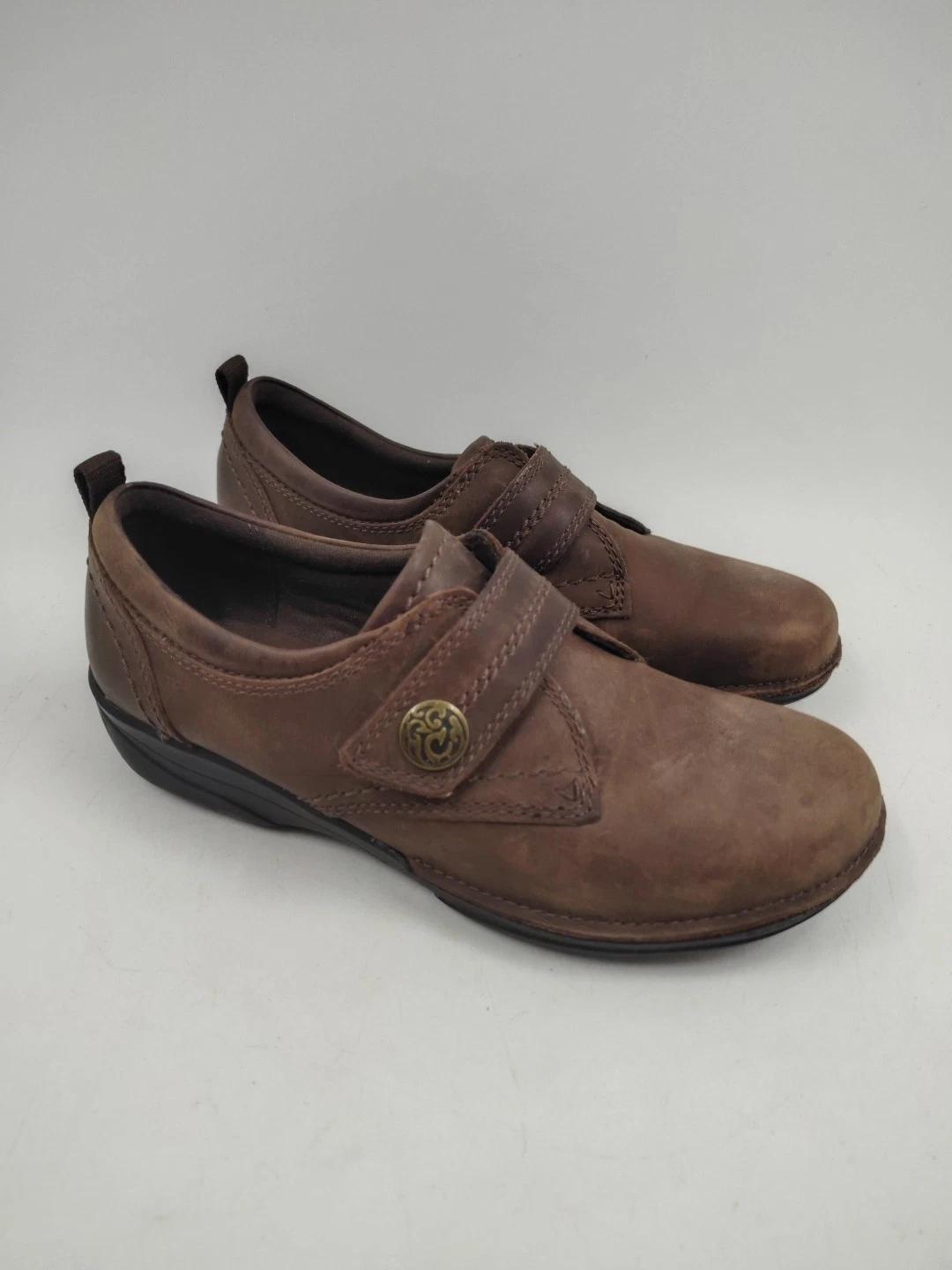 Clarks Gaberly Panama Loafer Shoe 26102086 Brown Leather Womens Size 6 M