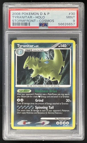 2008 Pokemon Diamond & Pearl Stormfront Reverse Holos #30/100 Tyranitar PSA 9