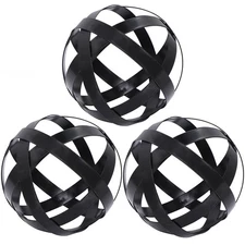 Kesywale 3.3 Inch Decorative Spheres Set of 3, Metal Band Decorative Balls Or...