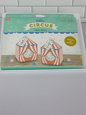 NEW Violet Studios Little Circus Treat Boxes  Make 10 Boxes 10 Tags 4M Twine