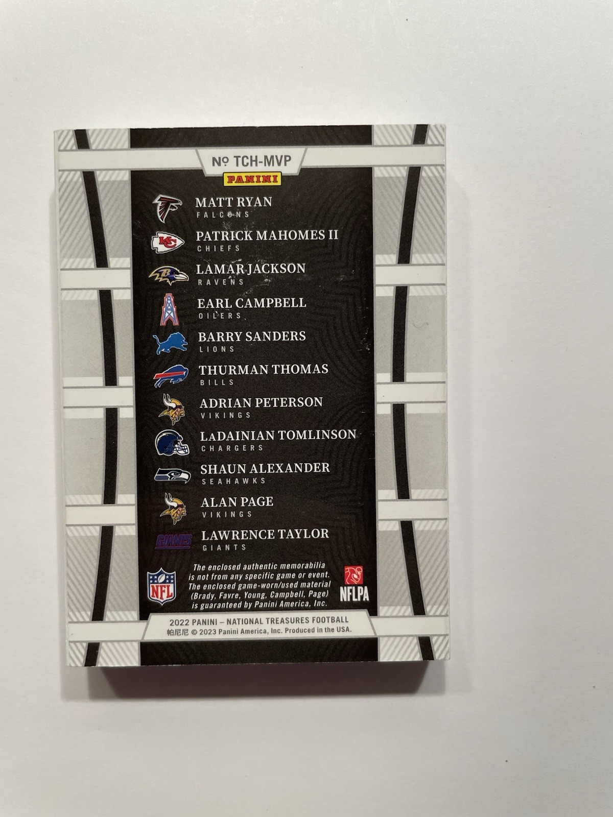 2022 National Treasures #TCH-MVP Treasure Chest Game Worn/Used Jersey #25/25 HOF view 3