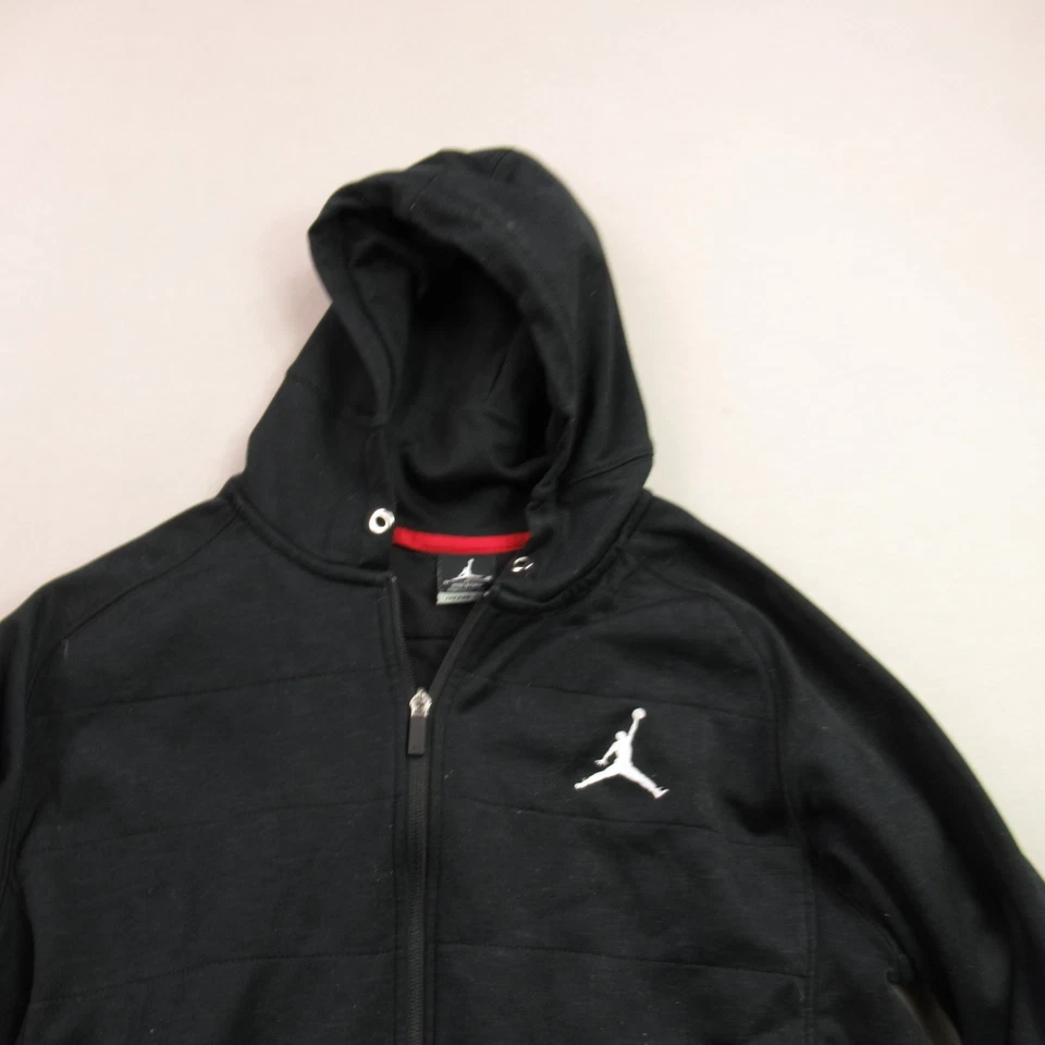 Chaqueta Air Jordan Para Hombre Mediana Larga Manga Completa Cremallera Bolsillos Con Capucha Exterior Negra Foto 2 de 4