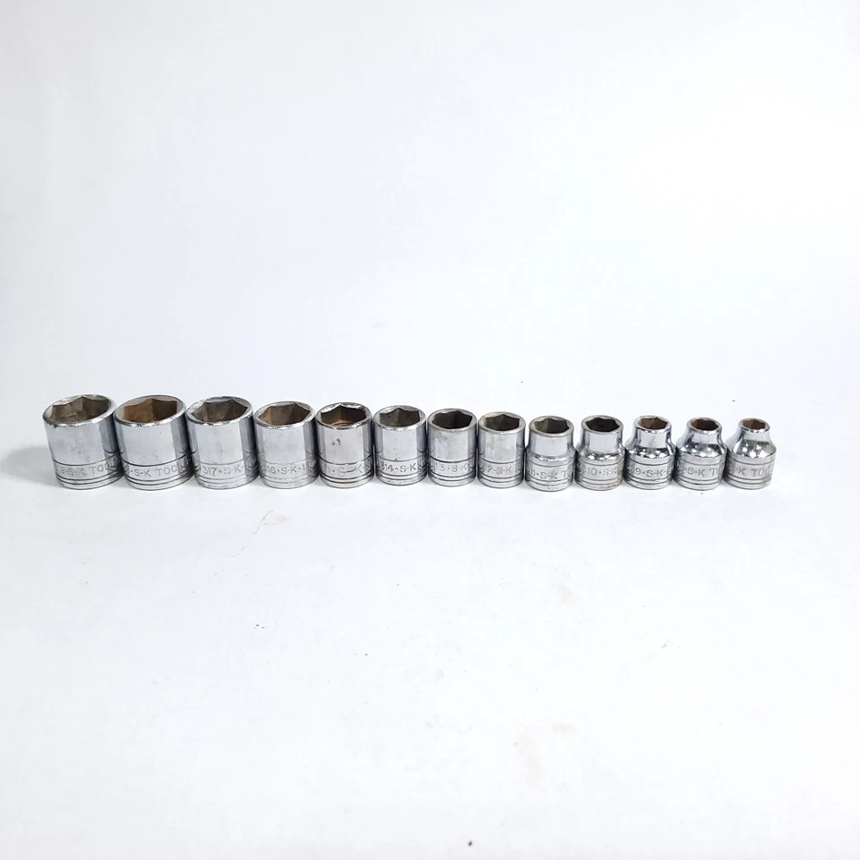 SK-Tools 3/8 Drive 13-Piece 6-Point Metric Socket Set w/ Metal Tray USA 7MM-19MM - Image 2 of 4