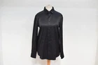 Saint Laurent 36" Bust Paris Black Satin Long Sleeve Button Up Shirt Blouse