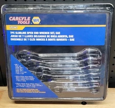 Napa Carlyle 7 Piece Slimline Double Open Ended Wrench Set Polished Chrome SAE
