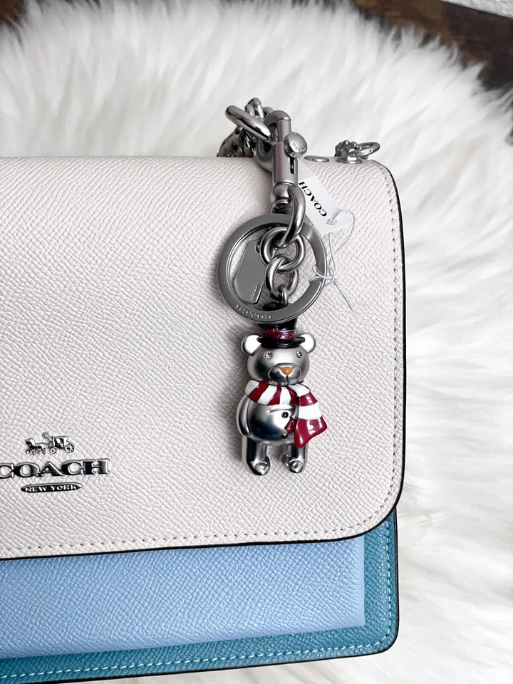 Bolso Coach Muñeco de Nieve 3D Oso Dije Tono Plateado Multi Metal Con Esmalte CN573 Nuevo Foto 4 de 4