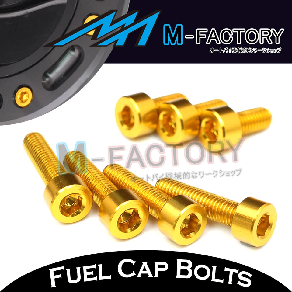 Болты крышки топливного бака для ЧПУ золотистые заготовки подходят для GSX 1300R Hayabusa 99-07 99 00 01 02 03 - Изображение 2 из 3