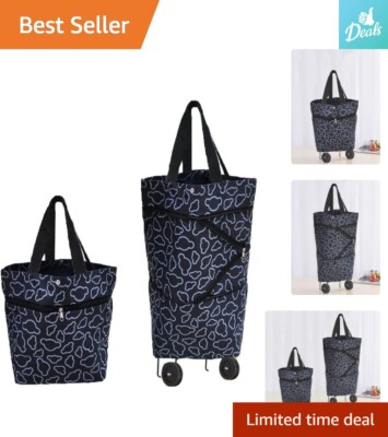Sturdy Foldable Shopping Cart Grocery Trolley Bag with Wheels
