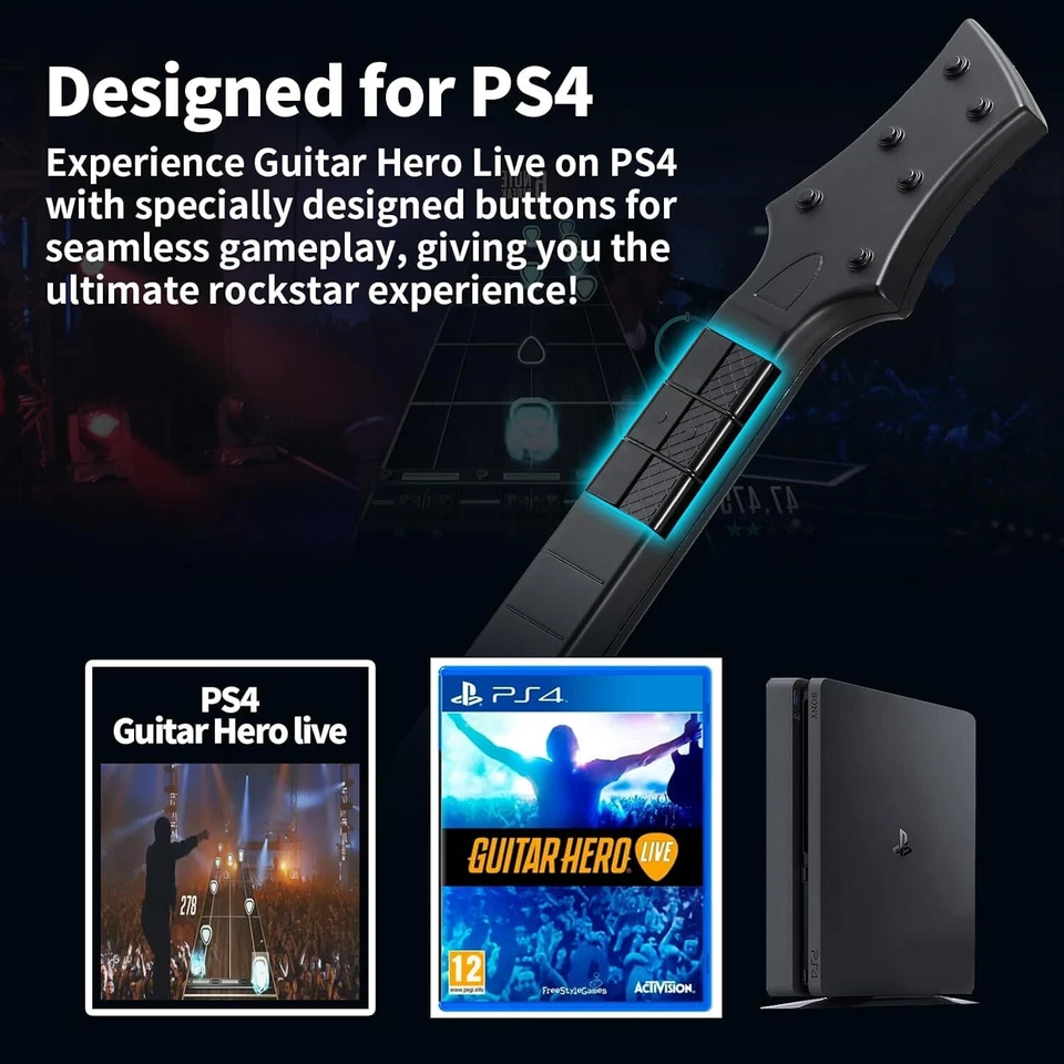 Controlador de guitarra inalámbrico para juegos DOYO para PS4 PS3 PC Guitar Hero Clone Hero Foto 4 de 4