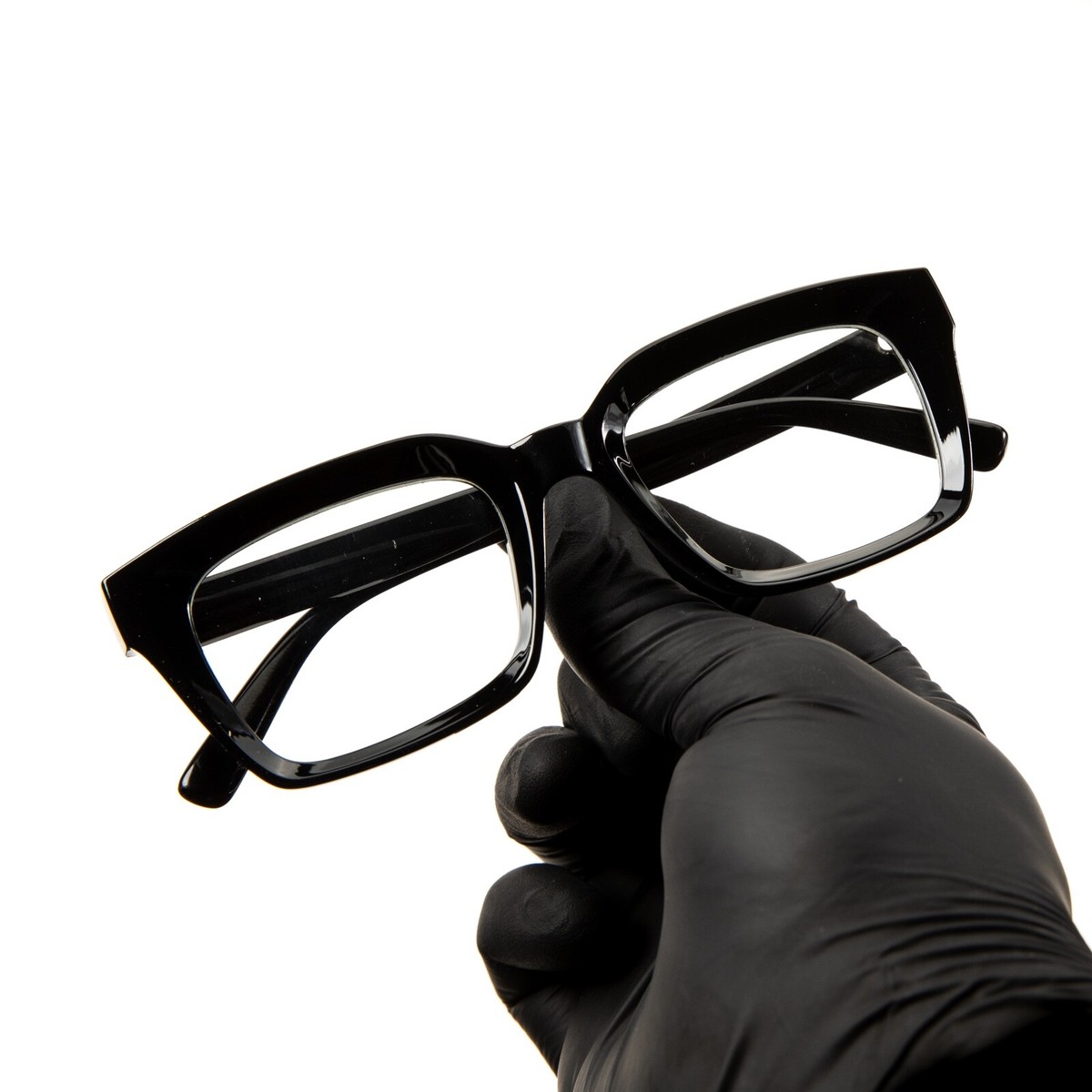 Classic Square Thick Frame Sunglasses, Chunky Black Shades Thick Chunky Square Black Marble Pattern Frame Designer  main image 3