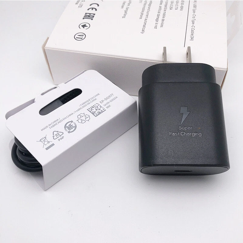 Carregador de parede 25w tipo USB-C super rápido + cabo de 3 pés para Samsung Galaxy S20 S21 S22 - Imagem 2 de 4